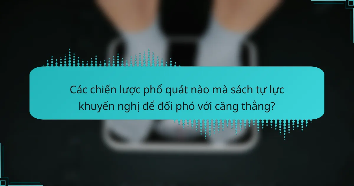 Các chiến lược phổ quát nào mà sách tự lực khuyến nghị để đối phó với căng thẳng?