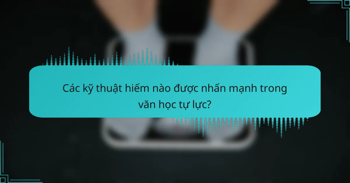 Các kỹ thuật hiếm nào được nhấn mạnh trong văn học tự lực?