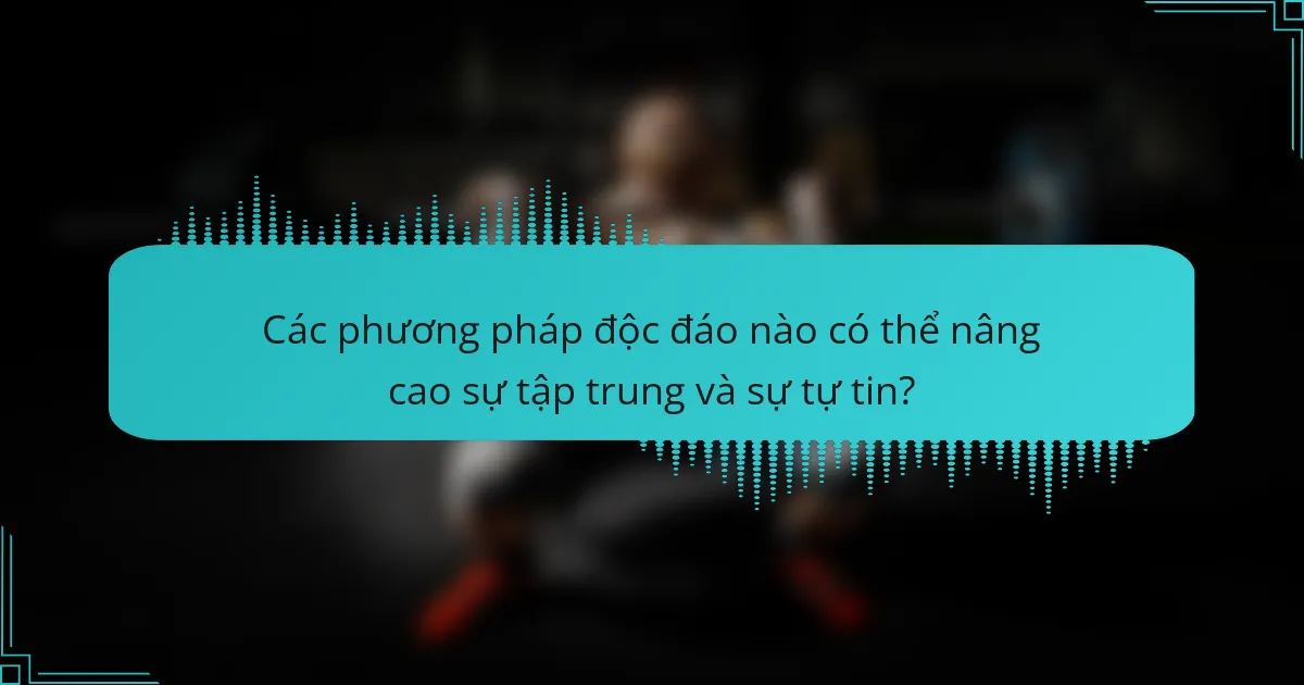 Các phương pháp độc đáo nào có thể nâng cao sự tập trung và sự tự tin?