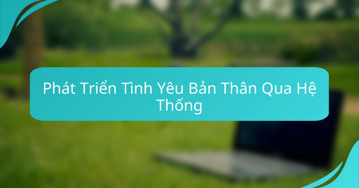 Phát Triển Tình Yêu Bản Thân Qua Hệ Thống