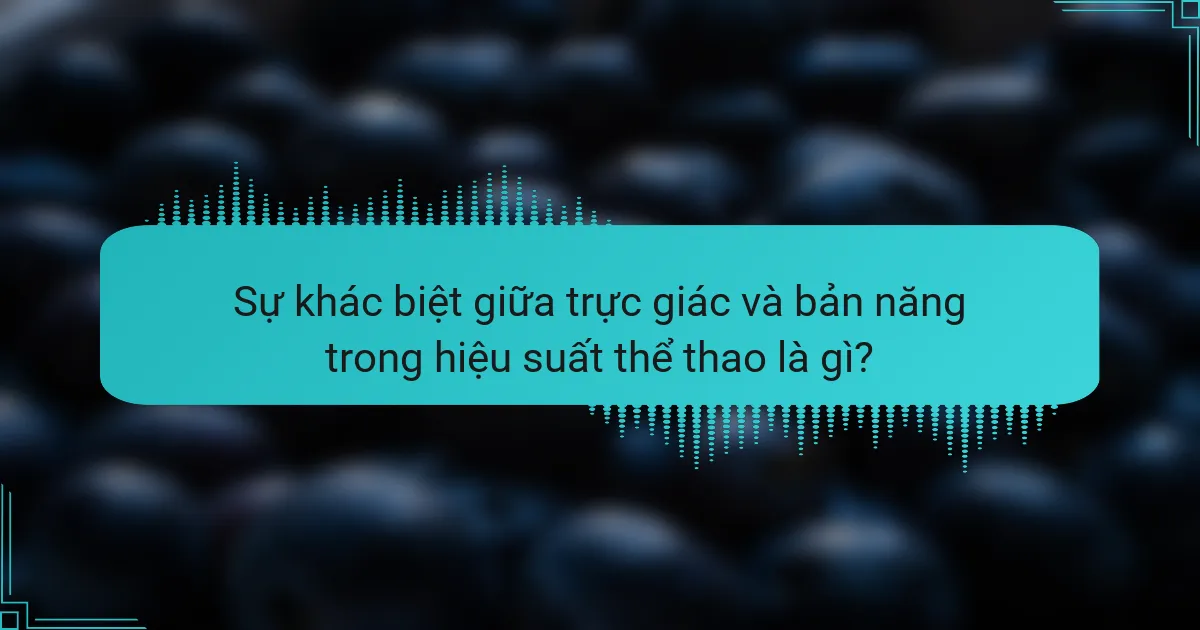 Sự khác biệt giữa trực giác và bản năng trong hiệu suất thể thao là gì?